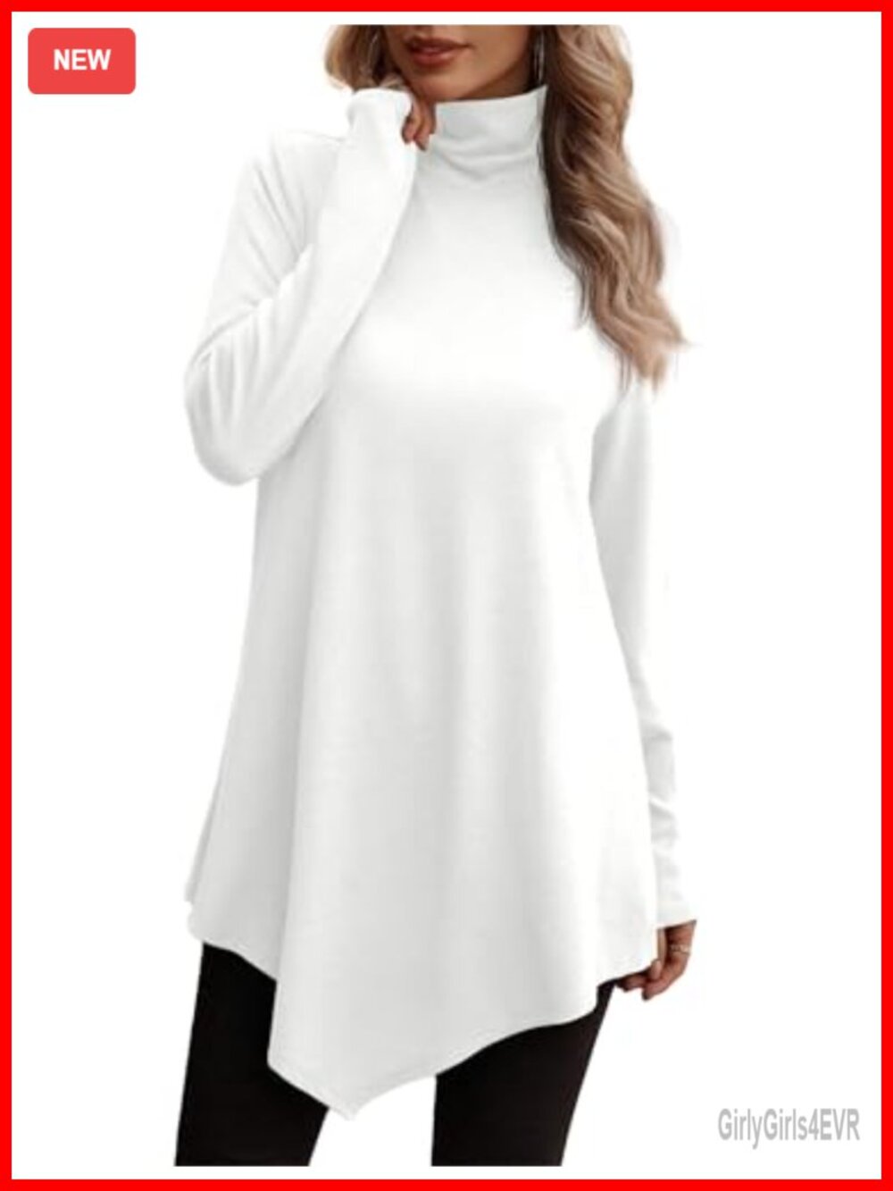 Women's Long Sleeve Tunic Top Turtle Neck Pullover Casual Fall Shirt
